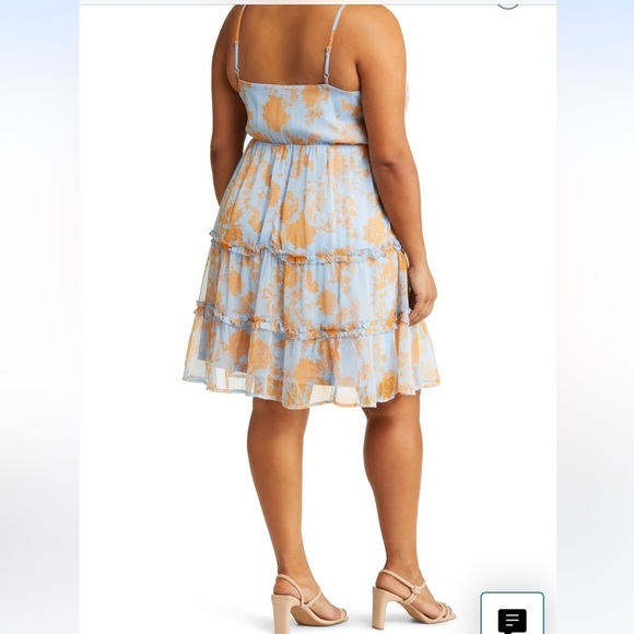 3.  Vero Moda Curve Kaya Sleeveless Ruffle Trim Dress in Blue Bella, Size 18W - Picture 2 of 12